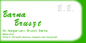 barna bruszt business card